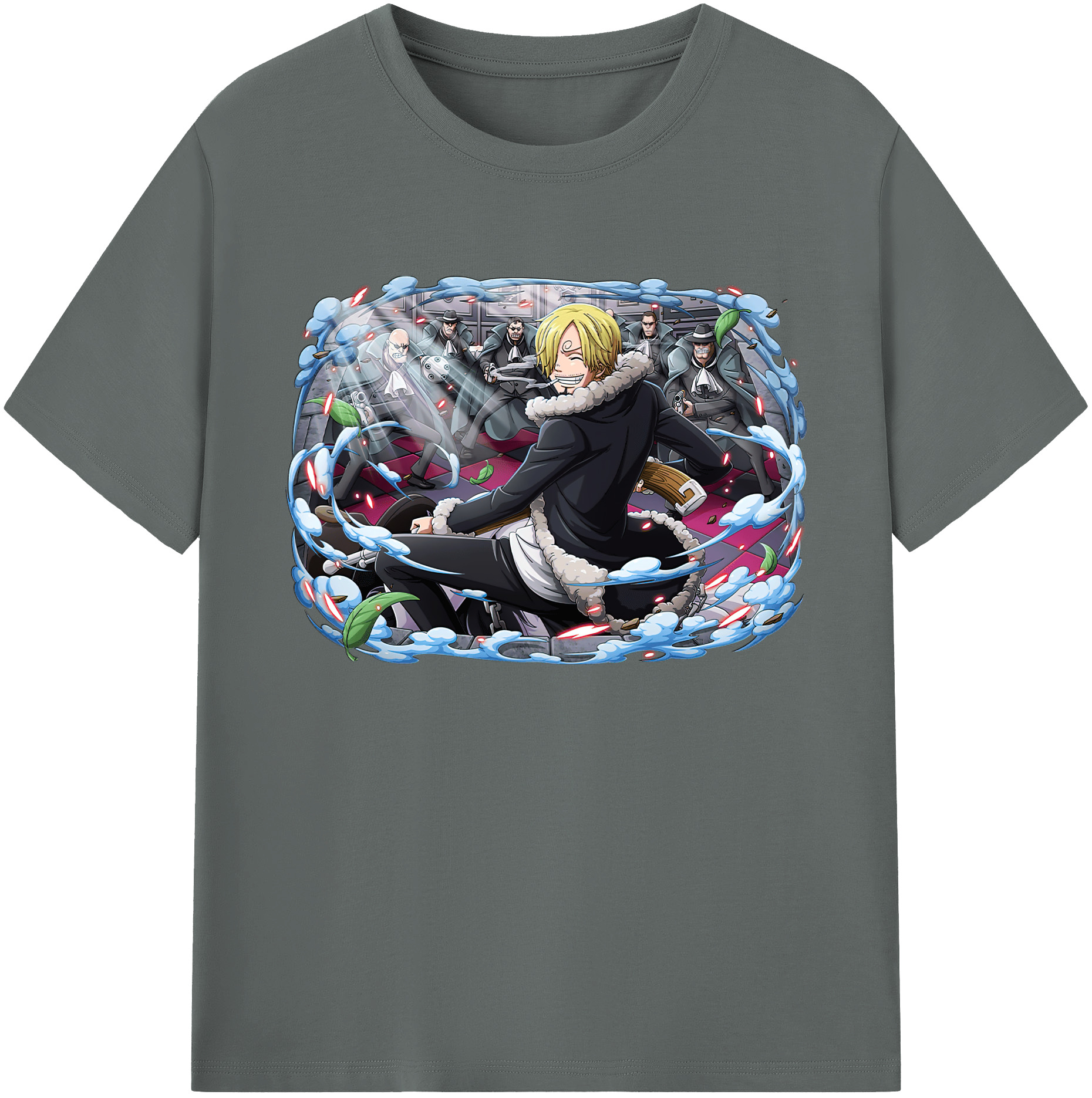 （画像用） ワンピース サンジ ONE PIECE Sanji 綿100％ メンズ半袖Tシャツ｜肌触りやわらか＆通気性